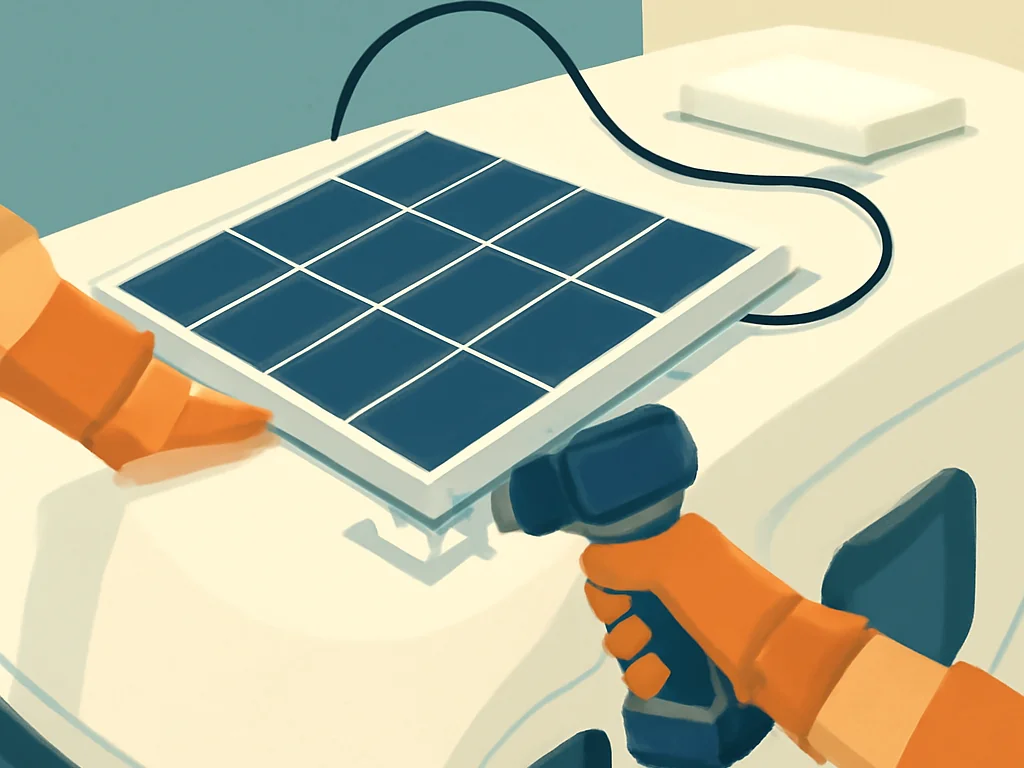 Auswahl verschiedener Dachhalterungen und Dichtmaterialien