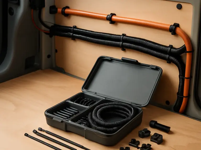Kaufberater und Setup-Guide für Kabelhalter, Schutzschläuche und komplette Sets im Van.