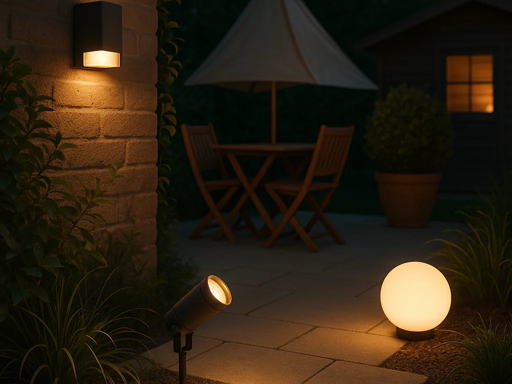 Außenbereich mit verschiedenen Lichtquellen