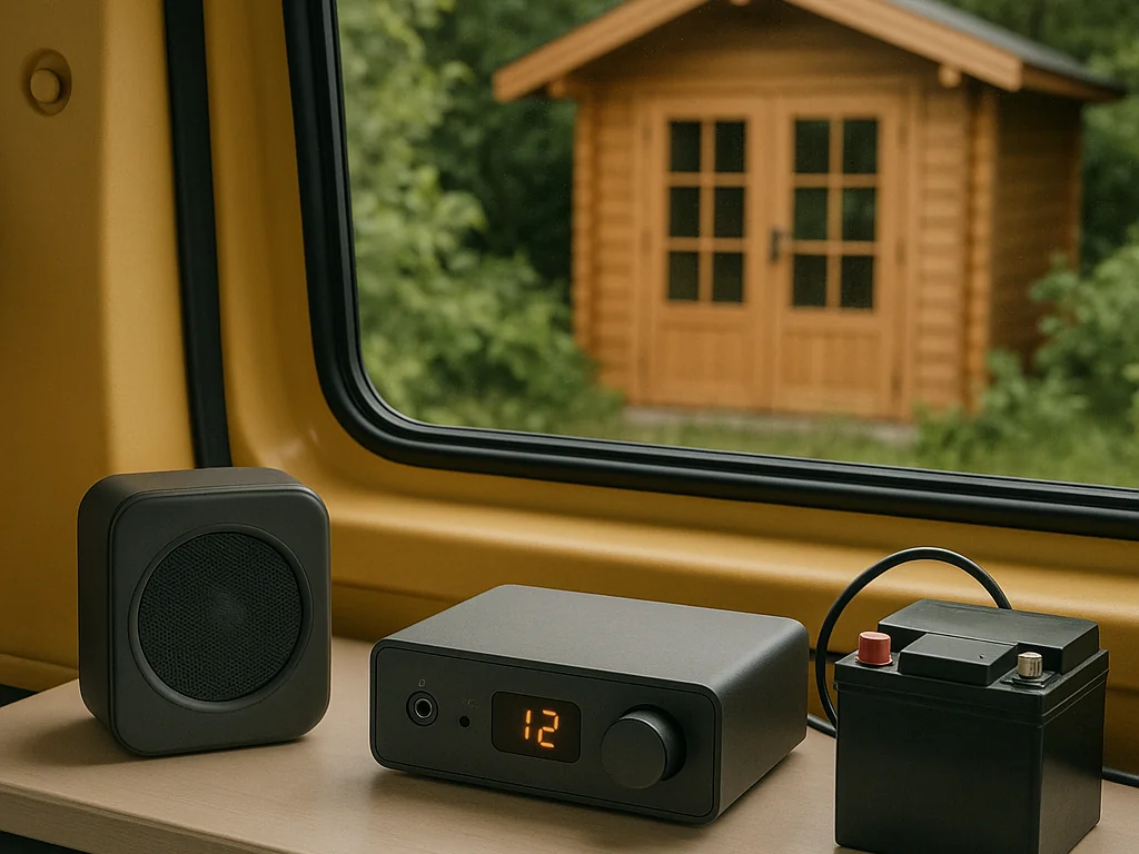 Musik im Van und Gartenhaus bei Abendstimmung