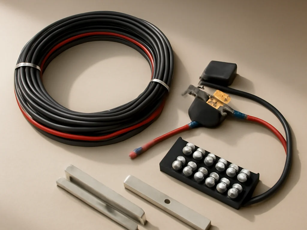 Unordentliche Kabel im Van vor Installation